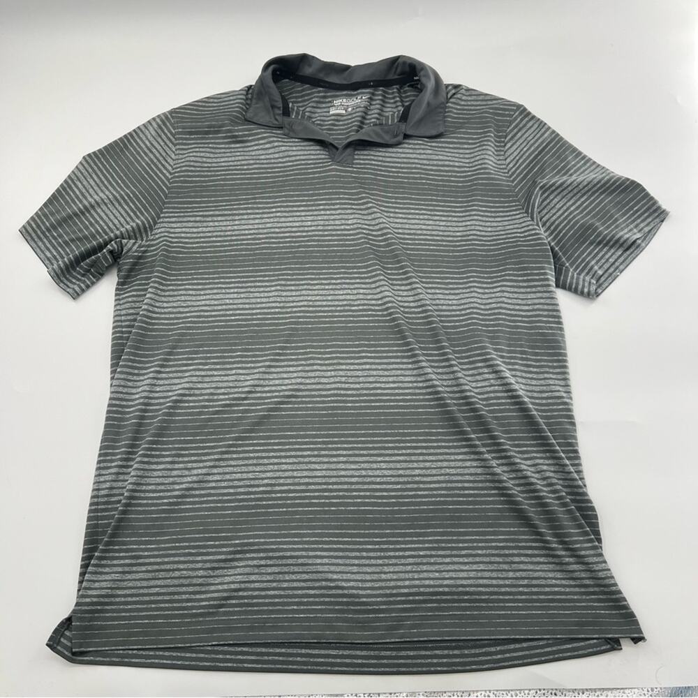 Nike Golf Tour Performance Gray Striped Polo Shirt Men’s Short Sleeve